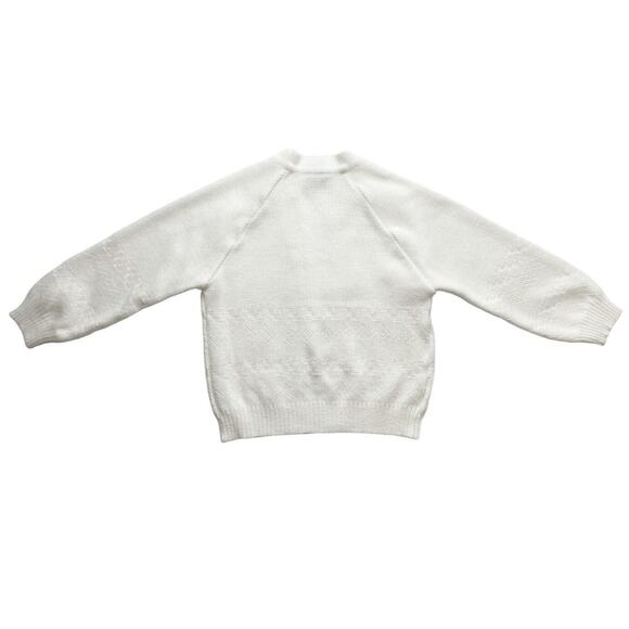 Julius Berger Ivory Crochet Long Sleeve Cardigan Sweater - Toddler Vintage - Picture 2 of 8